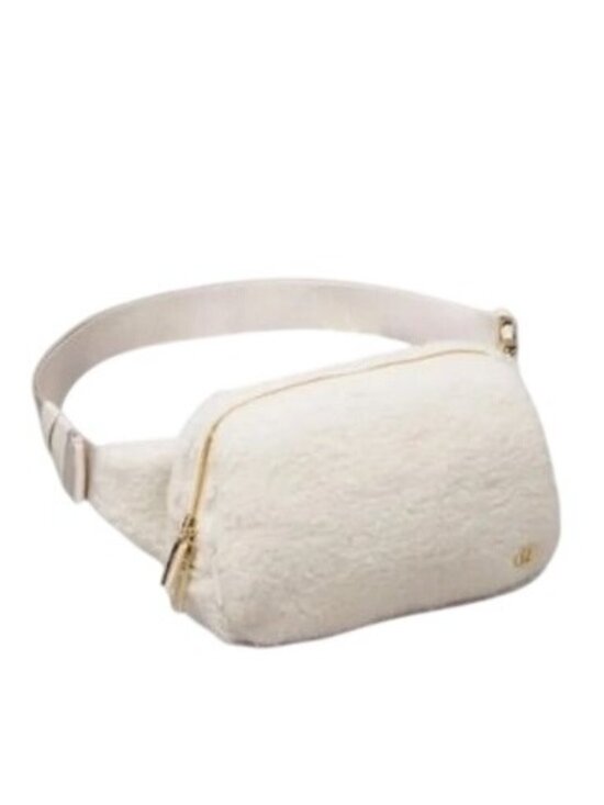 Lululemon Handbags - Lululemon Athletica Everywhere Fleece Sherpa Large Crossbody/Belt Bag 2L Ivory